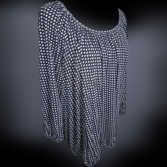 Michael Kors 100% Viscose Casual Scoop Neck Blouse Print top Micro Paisley XL - Picture 5 of 11